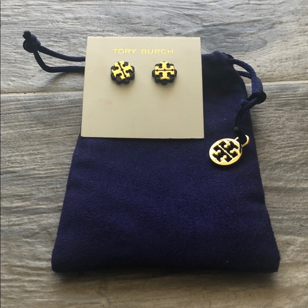 Tory Burch Logo Studded Resin Earrings
